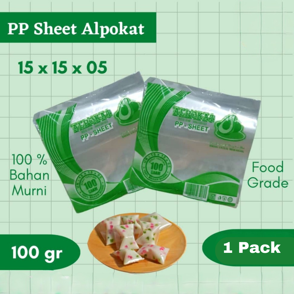 Plastik PP Sheet 15x15 100 Gram / Alas Plastik Lembaran Kue Basah Kue Kering Kue Pasar Roti
