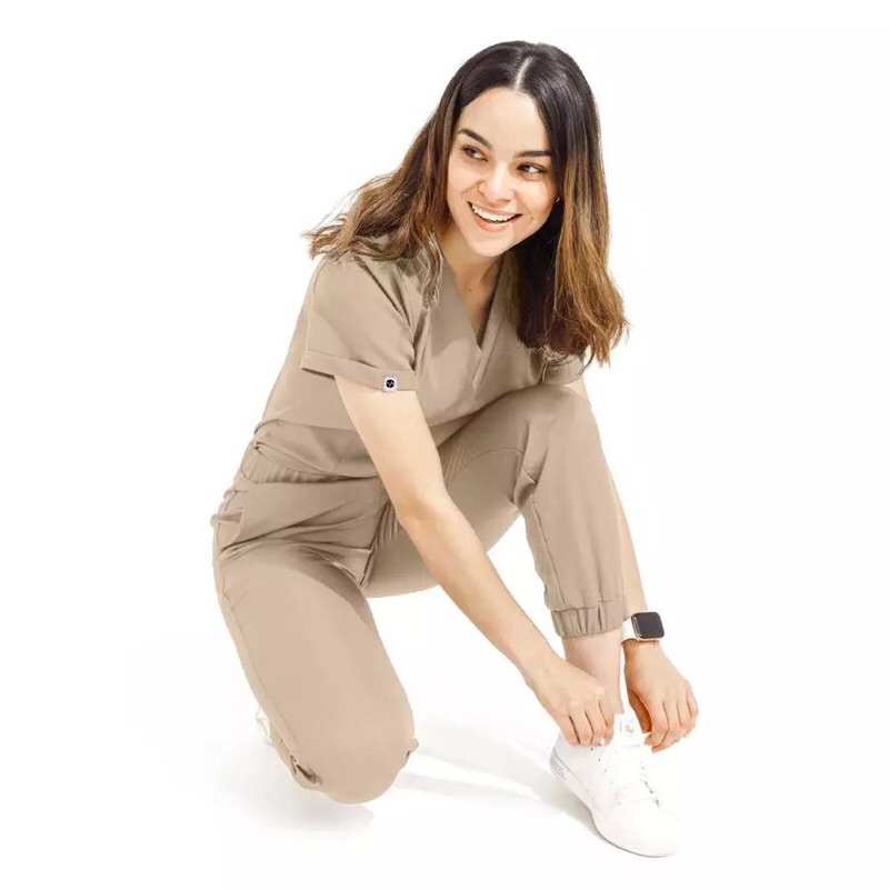(BAJU OKA STRETCH) Set Joger Baju Oka Lengan Pendek / Baju Oka Jogger