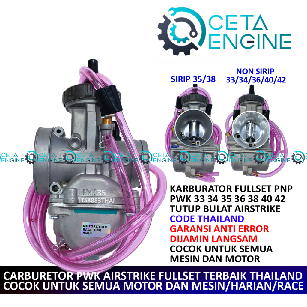 [ BISA COD ] KARBURATOR AIRSTRIKE TUTUP BULAT PWK 33 34 35 36 38 40 42 AIR STRIKE CARBURATOR CARBURE