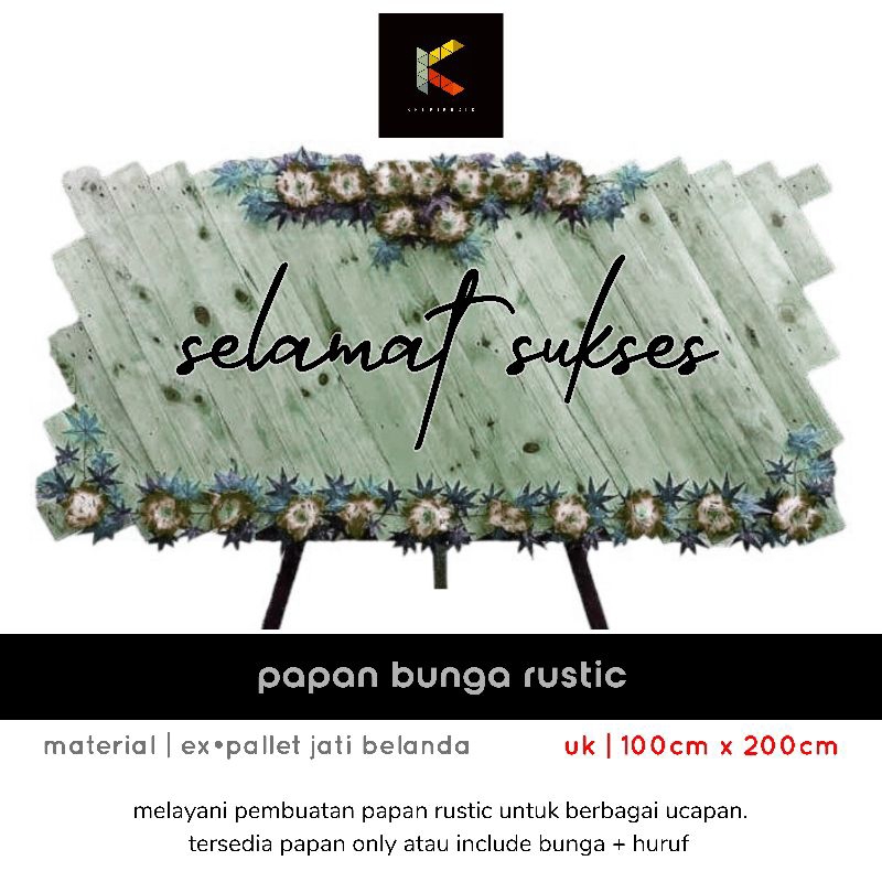 Papan Bunga Model Rustic Berbahan Kayu Jati Belanda