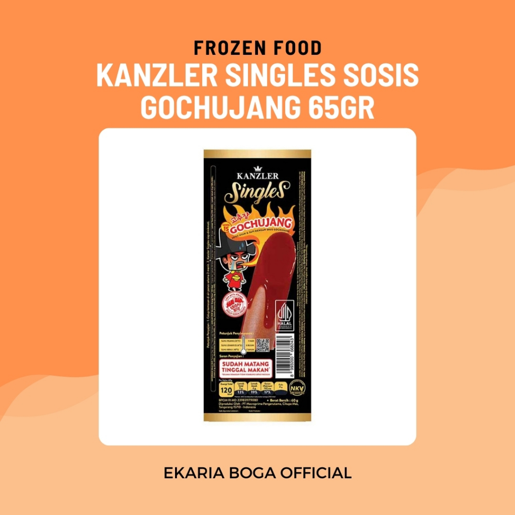 FROZEN FOOD | SOSIS FROZEN | KANZLER SINGLES SOSIS GOCHUJANG 65GR