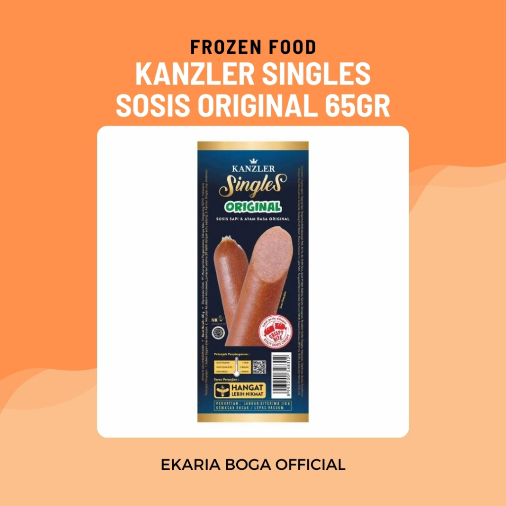 

FROZEN FOOD|SOSIS FROZEN|SIAP MAKAN|KANZLER SINGLES SOSIS ORIGINAL 65G