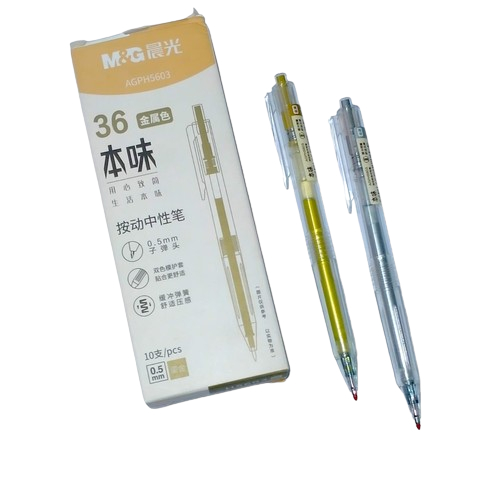 

Pulpen Hias Gel Emas M&G Gel Pen Gold 0.5 mm Rectractable - gold