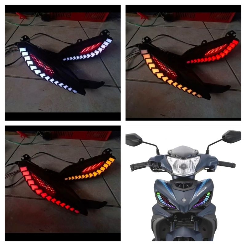 lampu alis RGB 26 mode magnet control Yamaha MX KING alis lampu Audi MX king