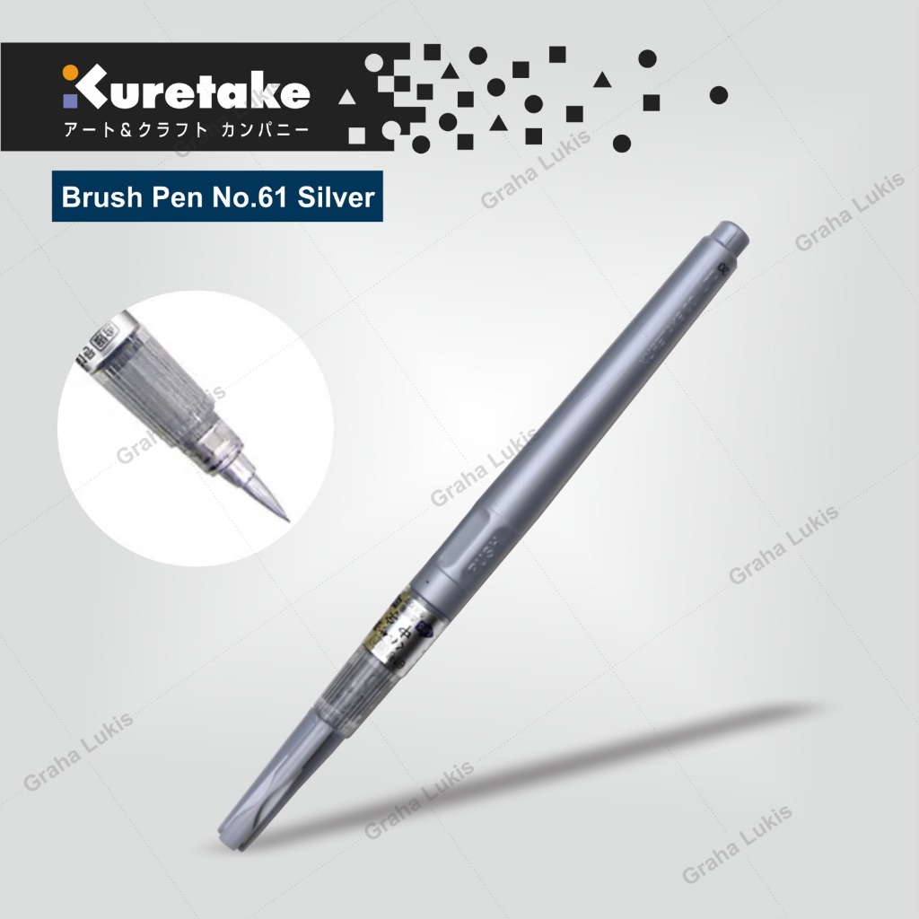 

Kuretake Brush Pen No. 61 Silver / Brush Pen Silver