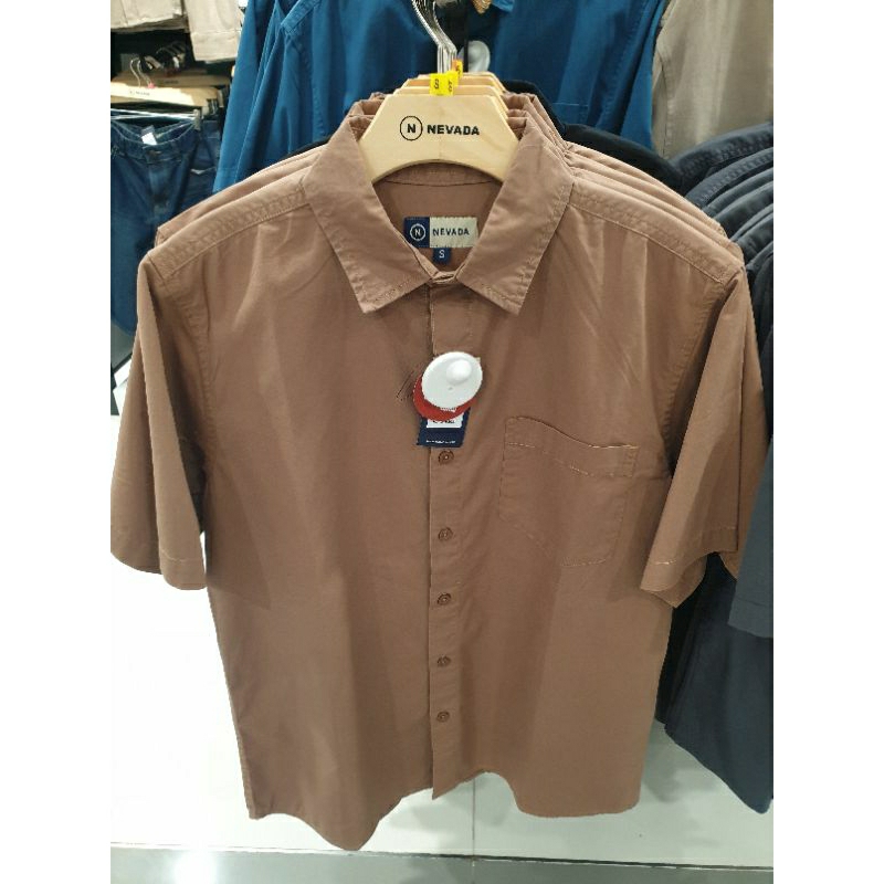 Nevada kemeja lengan pendek polos pria size S-XL