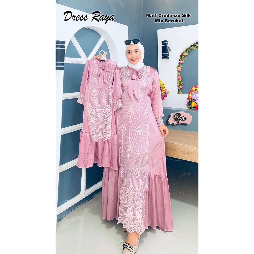 Gamis Gwenza Set Hijab Terbaru By Debylianti Bisa Couple Ibu dan Anak