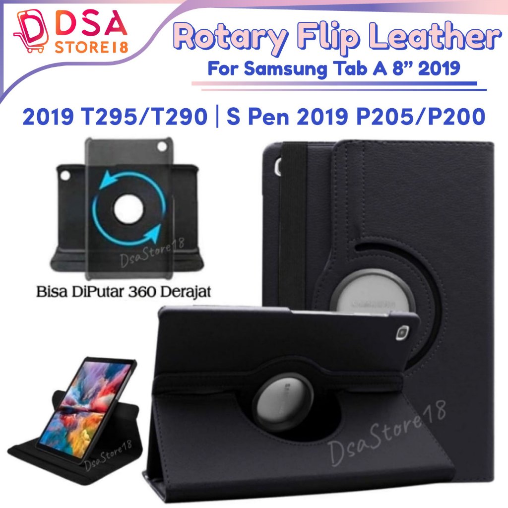 Samsung Galaxy Tab A8 2019 / Case Samsung Tab A8 2019 SM-T295 T290 SPen SM-P200 P205 / Casing Samsung Tab A 8.0 2019 Flip Cover Tablet Standing Rotary 360 Leather Case Sarung