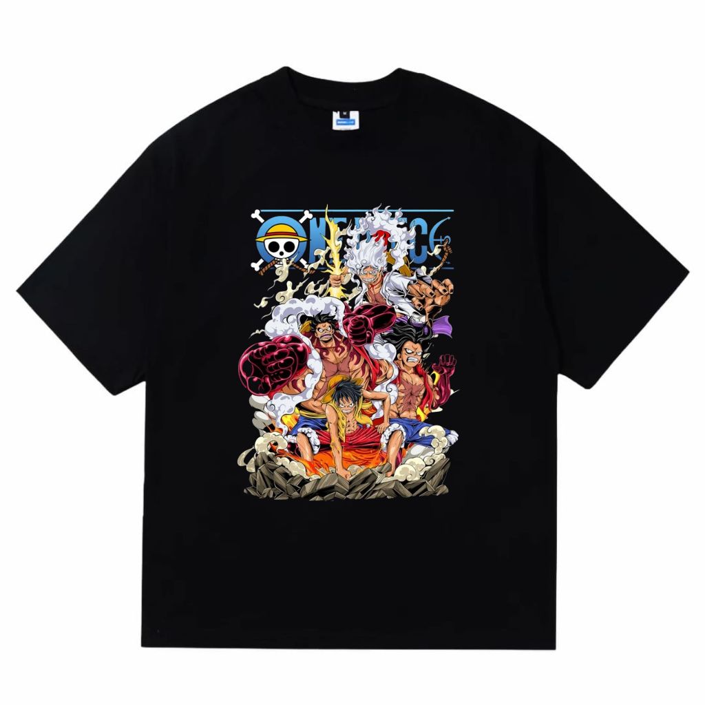 Nebula Tshirt OnePiece Vintage lengan pendek hitam Kaos distro Unisex