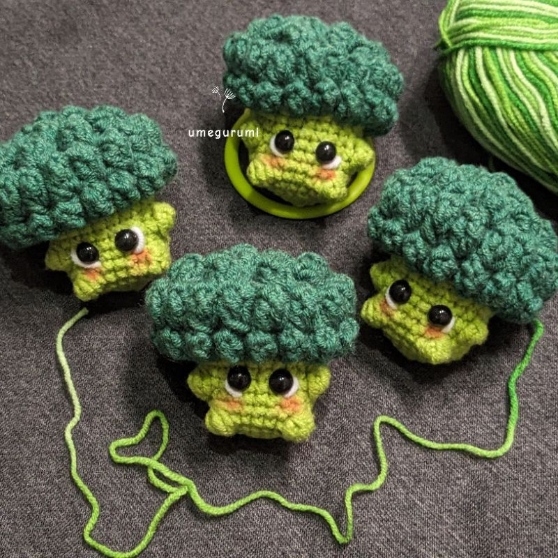 Gantungan kunci rajut brokoli