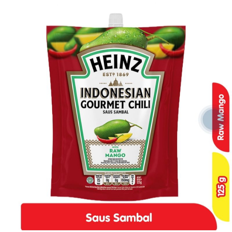 

HEINZ Indonesian Gourmet Chili Saus Sambal with Raw Mango Pouch 125 g
