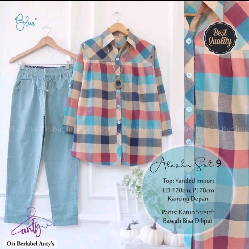 ALESHA SET / BAJU SETELAN KATUN JUMBO / SETELAN CELANA WANITA
