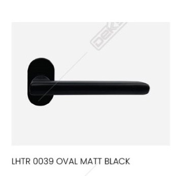 HANDLE DEKKSON LHTR 0039 OVAL MATT BLACK Gagang Pintu Hitam Aluminium