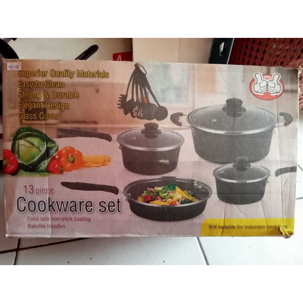 13 PIECES COOKWARE SET / NON-STICK COATING / ENAMEL COOKWARE SET / LILA JAYA PERABOT