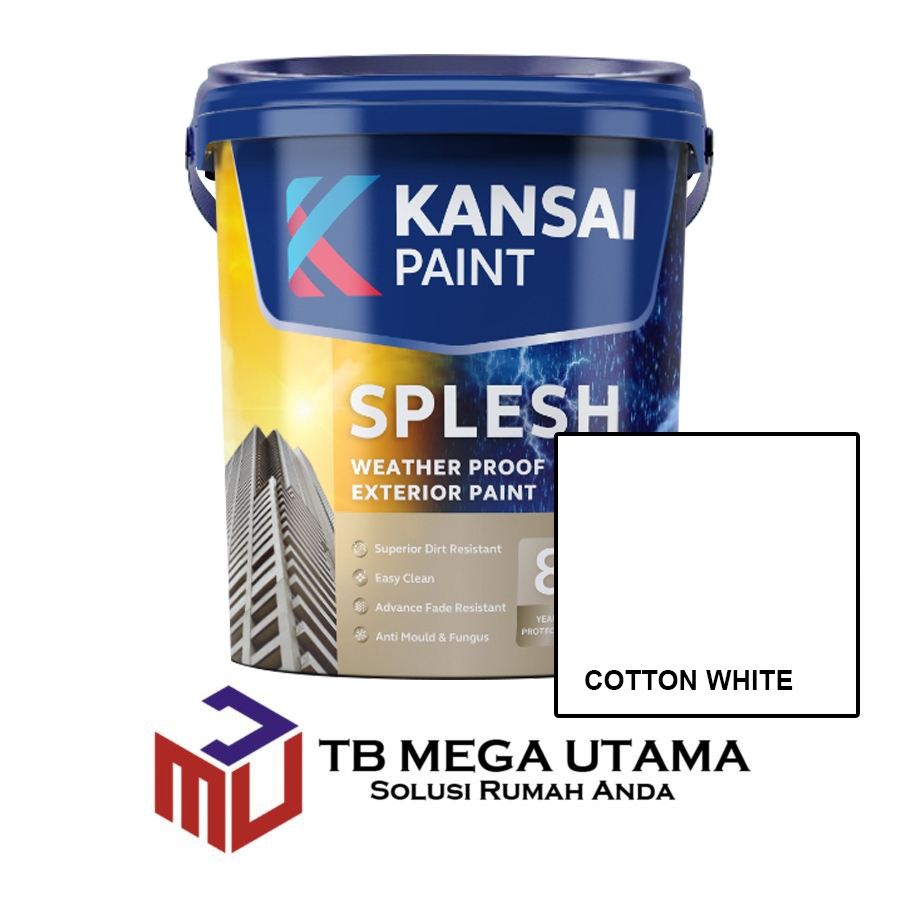 Kansai Paint Splesh Cotton White 20 Liter | Cat Tembok Eksterior