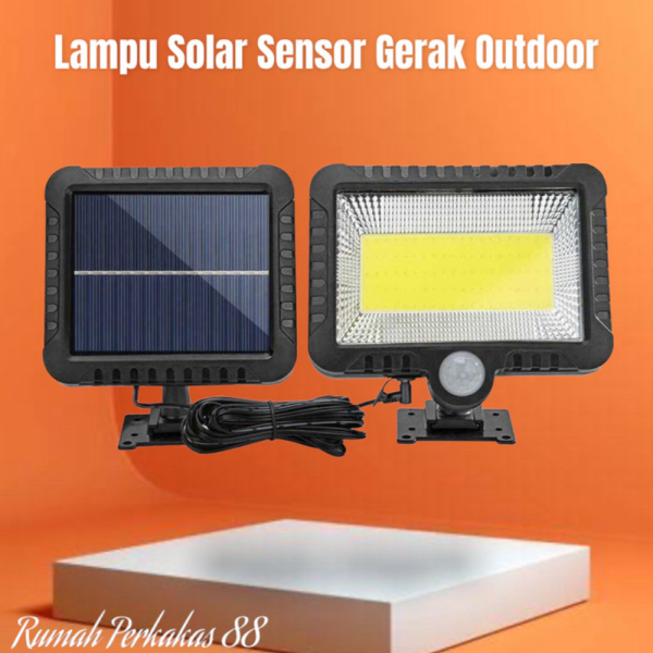 Jual Lampu Tenaga Surya Solar Panel Lampu Surya Otomatis Outdoor Waterproof - Hitam Diskon