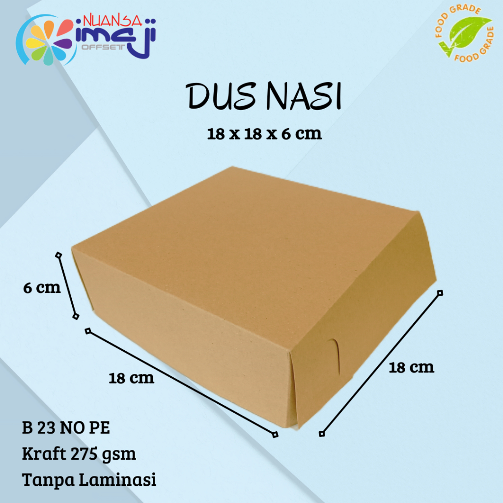

Dus Nasi B 23 Uk. 18x18x6 cm Tanpa Laminasi
