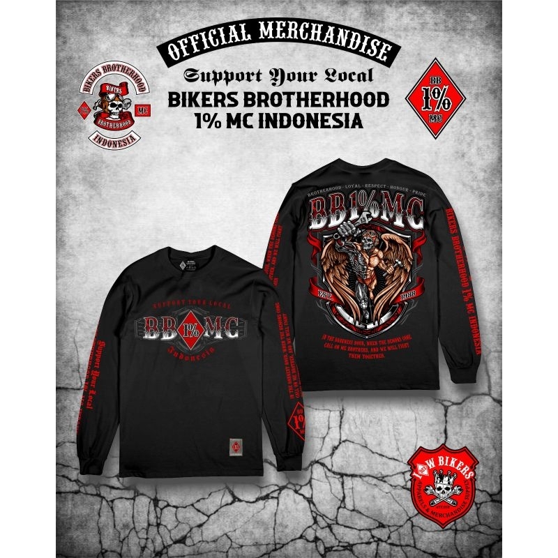 Kaos Tshirt Bikers Brotherhood 1% MC Tangan Panjang