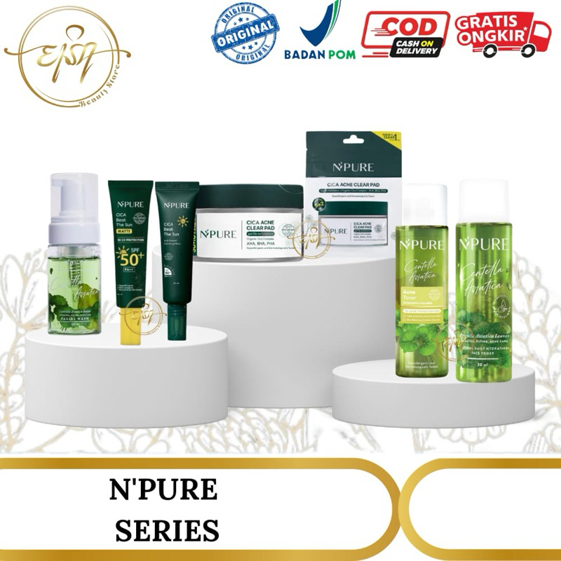 Npure Facial Wash | Npure Face Toner | Npure Cica Acne Clear Pad | Npure Cica Beat The Sun