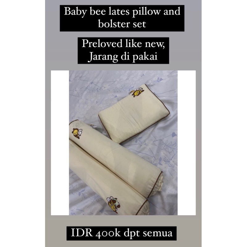 Baby bee latex pillow and bolster preloved like new