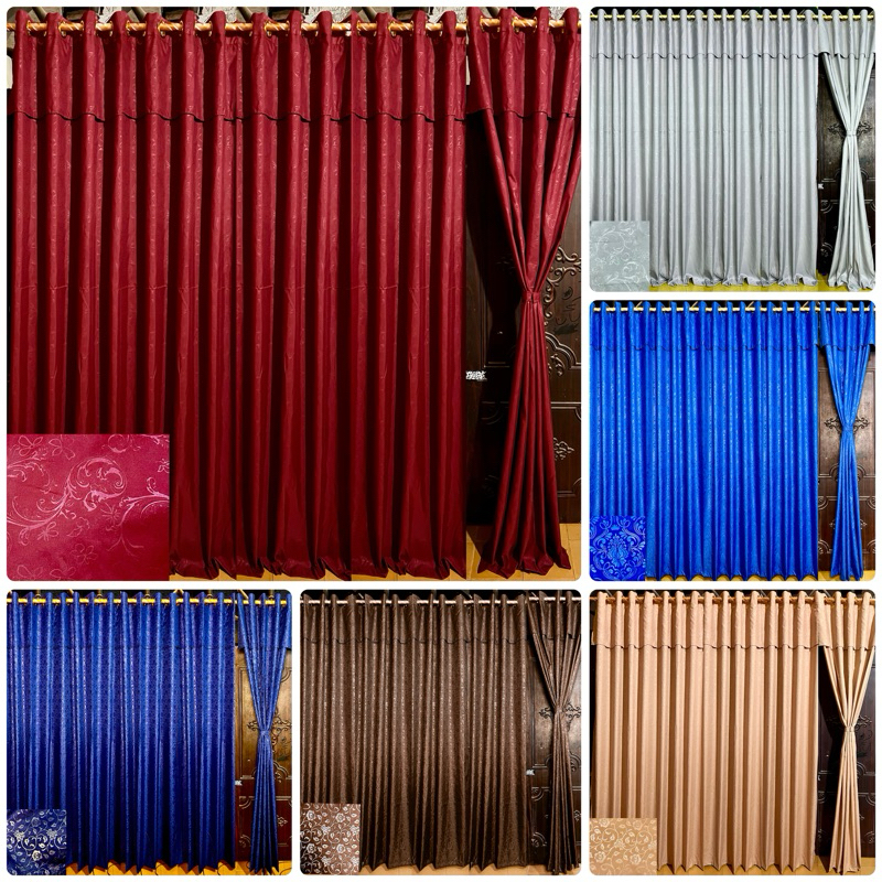 Gorden smokring embos poni hordeng pintu dan jendela polos kordyn minimalis korden ring emas dilengk