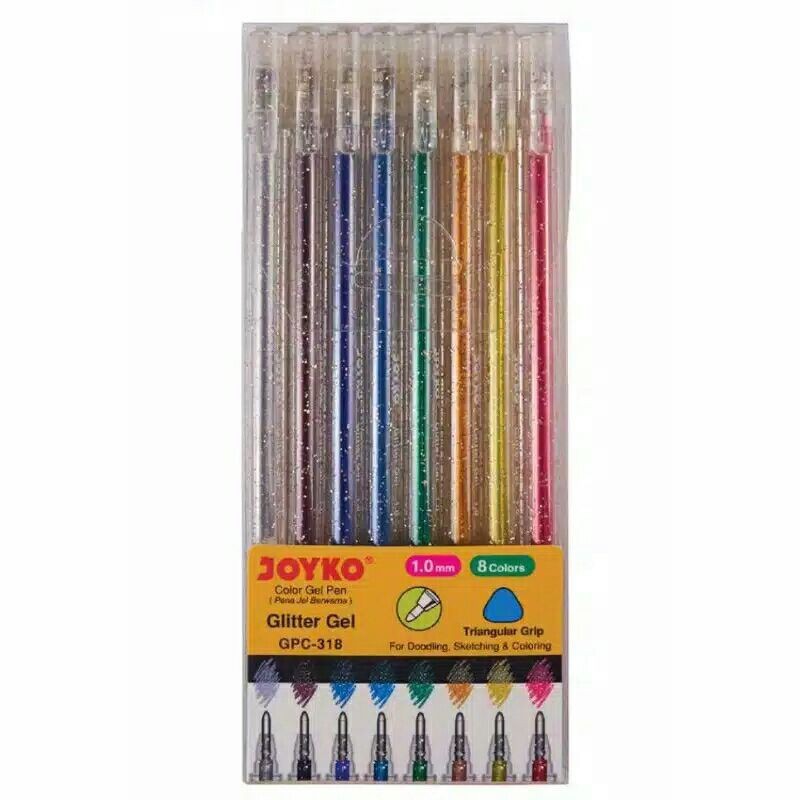 

Color Gel Pen/ Pulpen Gel Glitter Joyko GPC-318 ( 8 Warna ) 1.0 mm