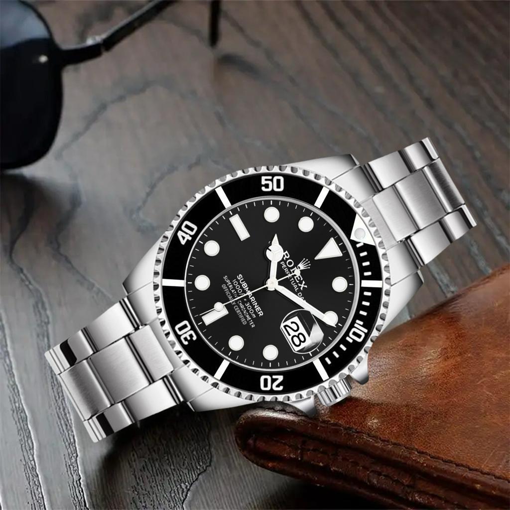 Promo Jam Tangan Pria Rolex Submariner Elegan Mode Analog Tanggal Aktif Free Box Ori