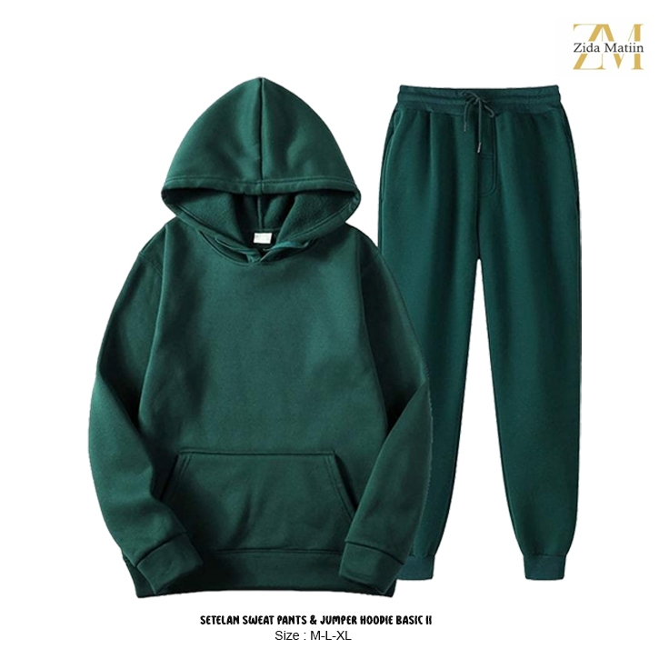 Setelan Sweat Pants / Set Wanita Sweater Hoodie Polos / Ukuran M-L-XL - Zida Matiin