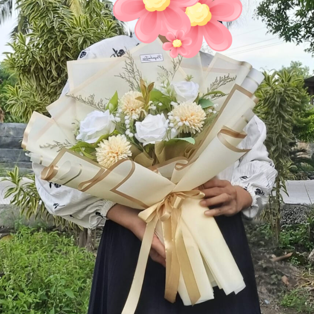 BUKET BUNGA PALSU ARTIFISIAL CIKA BUKET BESAR HADIAH WISUDA ULANGTAHUN