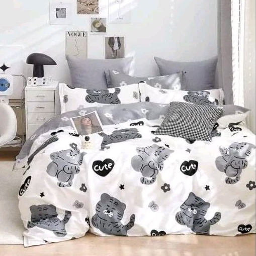 LIA SEPREI ANAK CUSTOM MOTIF KARTUN KUCING CUTE LUCU KATUN JEPANG ASLI