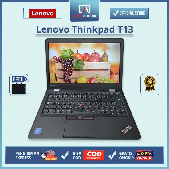 Laptop Lenovo Thinkpad T13 Intel Core i5/i3 SSD - Second Bergaransi