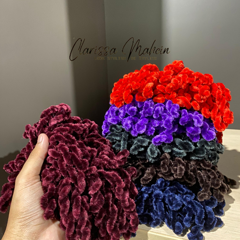 CLARISSA MAHEIN Scrunchie Cepolan Hijab Suki Bludru Import Ikat Rambut Ubur-Ubur Jumbo Besar Kuncira