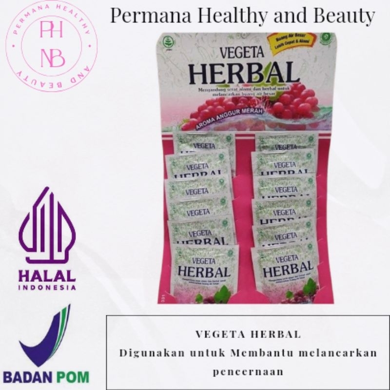 

Vegeta Herbal / Vegeta Herbal 12 Sachet / Vegeta Herbal Rasa Anggur isi 12 Sachet