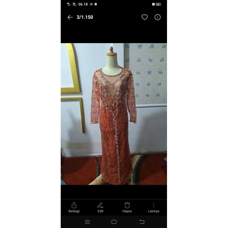 Slimdress sale/Bahan SQuen motif/Full Mutiara Cangkang/Full Payet Ronce/Murah/Mewah