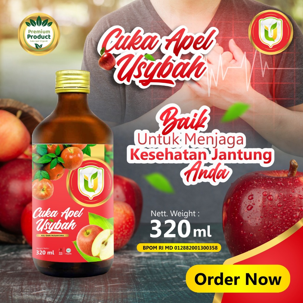 

Cuka Apple Cider Vinegar USYBAH 320ml With The Mother Meningkatkan Kesehatan Hormon dan Atasi Kolesterol , Hipertensi, Gula Darah Tinggi, dan Asam Urat Halal ( BPOM ) MAKKATA