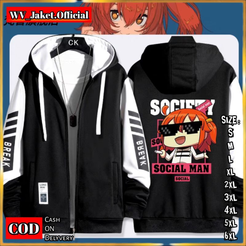 JAKET HOODIE ZIPPER SOCIAL MAN SOCIFTY Jaket Zippers Kupluk OVERSIZE S M L XL JUMBO XXL XXXL 4XL 5XL
