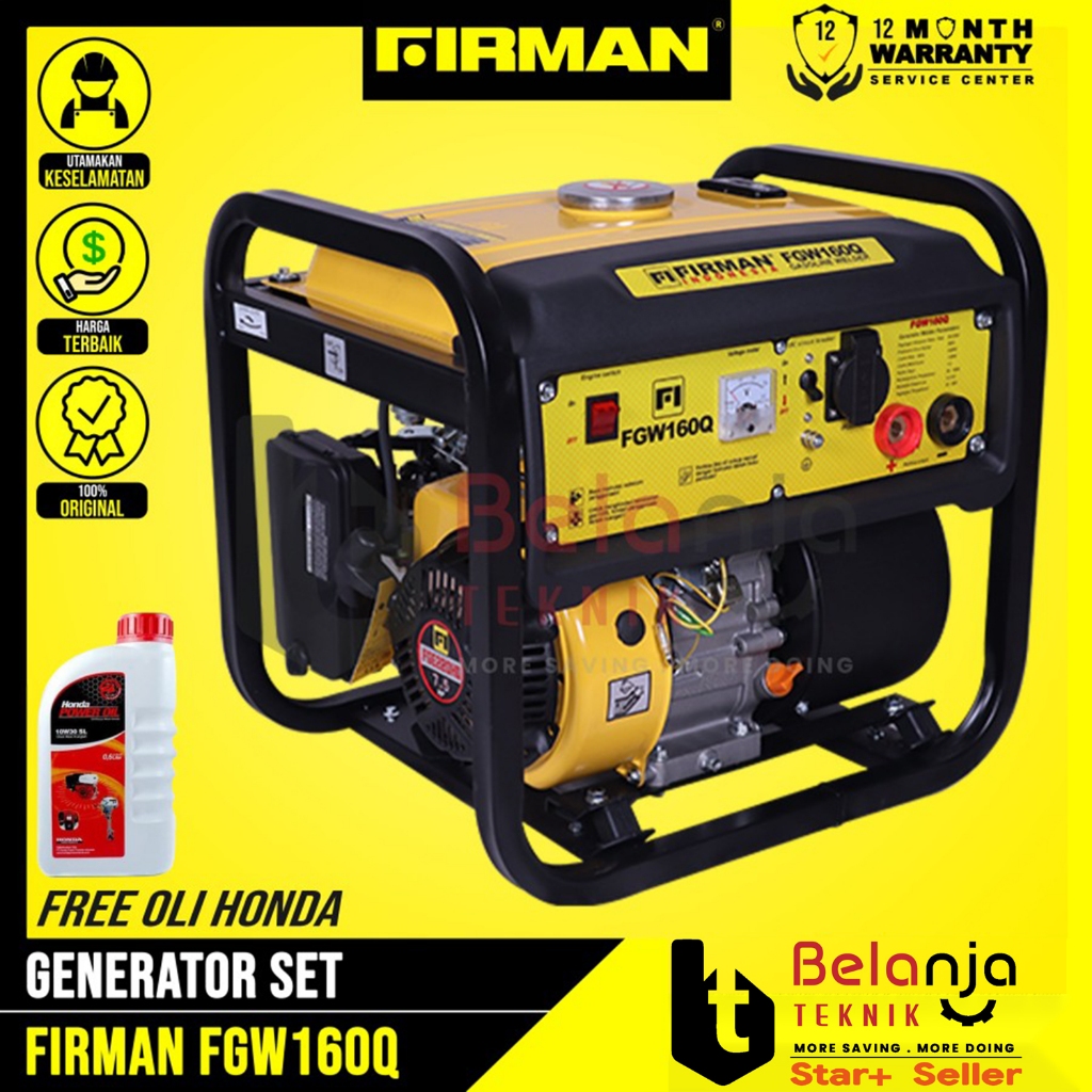 Firman FGW160Q Mesin Las Industrial Bensin Generator Listrik FGW 160 Q FGW160
