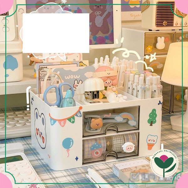 Kirei desktop organizer storage laci mini drawer tempat alat tulis multifungsi serbaguna lucu cute k