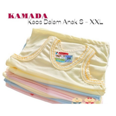 KAMADA 6 Pcs Kaos Dalam Bayi / Singlet Anak Perempuan Motif Polos Warna SNI Uk. S - XXL ( 0 - 5 Tahu