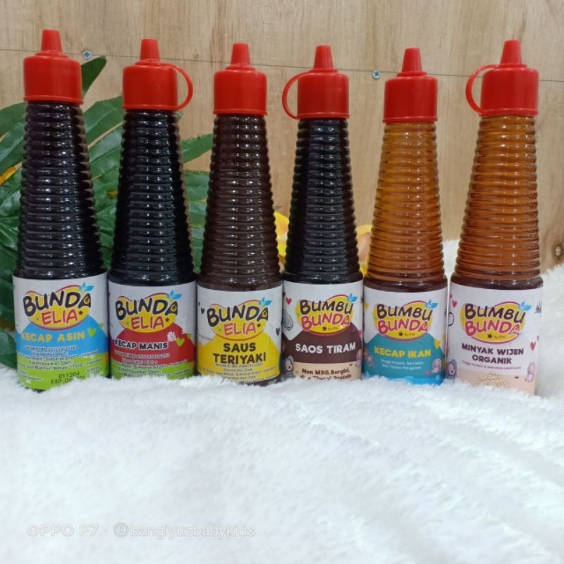 

KECAP BUMBU BUNDA ELIA KECAP ASIN / KECAP MANIS / KECAP IKAN / SAOS TIRAM / SAUS TERIYAKI / MINYAK WIJEN ORGANIK 140ml