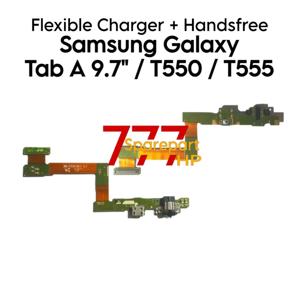 Flexible Charger + Handsfree Samsung Galaxy Tab A 9.7 / T550 / T555 / SM-T555 / SM-T550 / SM-P555 / 