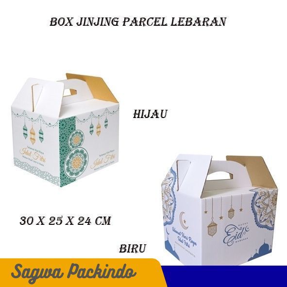 

( 1 pcs ) Box Jinjing Sembako Lebaran Kotak Dus Parcel Eid Mubarak Dus Toples Kue Kering Packaging Hampers Idul Fitri 30x25x24 cm