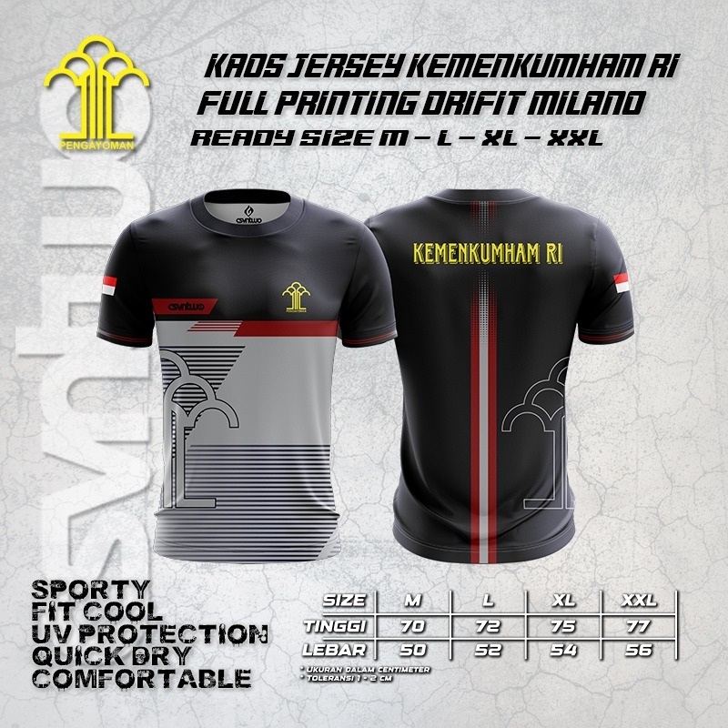 Kaos Jersey Kemenkumham RI Fullprinting Terbaru / Kaos Kemenkumham  / Kaos Jersey kemenkumham