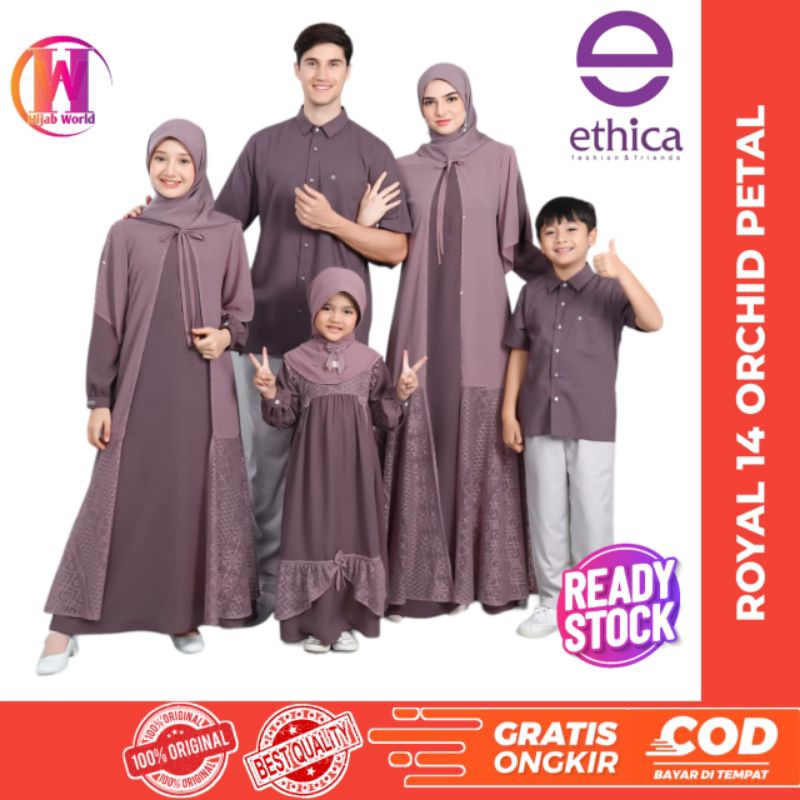 ETHICA Sarimbit Royal 14 Orchid Petal Original / Sarimbit Keluarga Lebaran 2024 / Baju Lebaran Famil