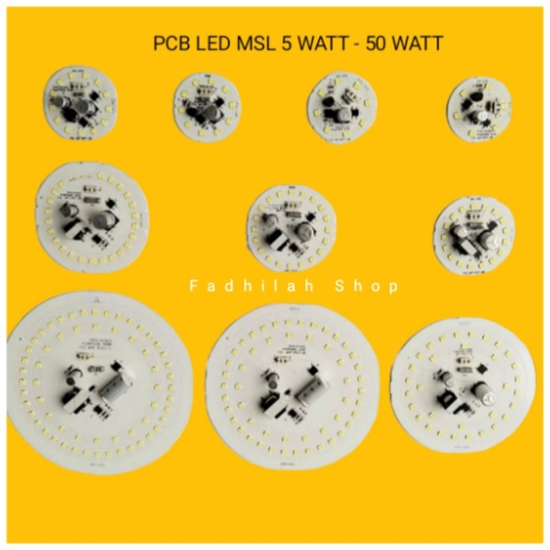PCB Lampu LED AC MSL 5 Watt sampai 50 Watt