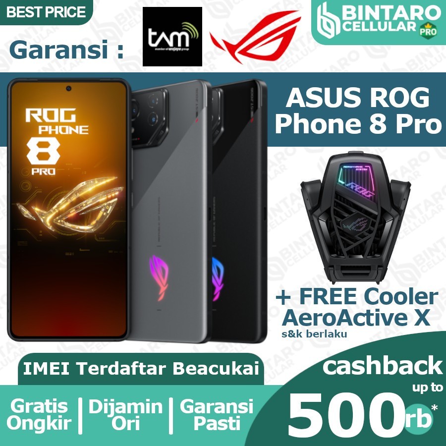 NEW Asus ROG Phone 8 Pro Plus Cooler 24/1TB 16/512GB Garansi Resmi TAM Indonesia NOT Rog 6