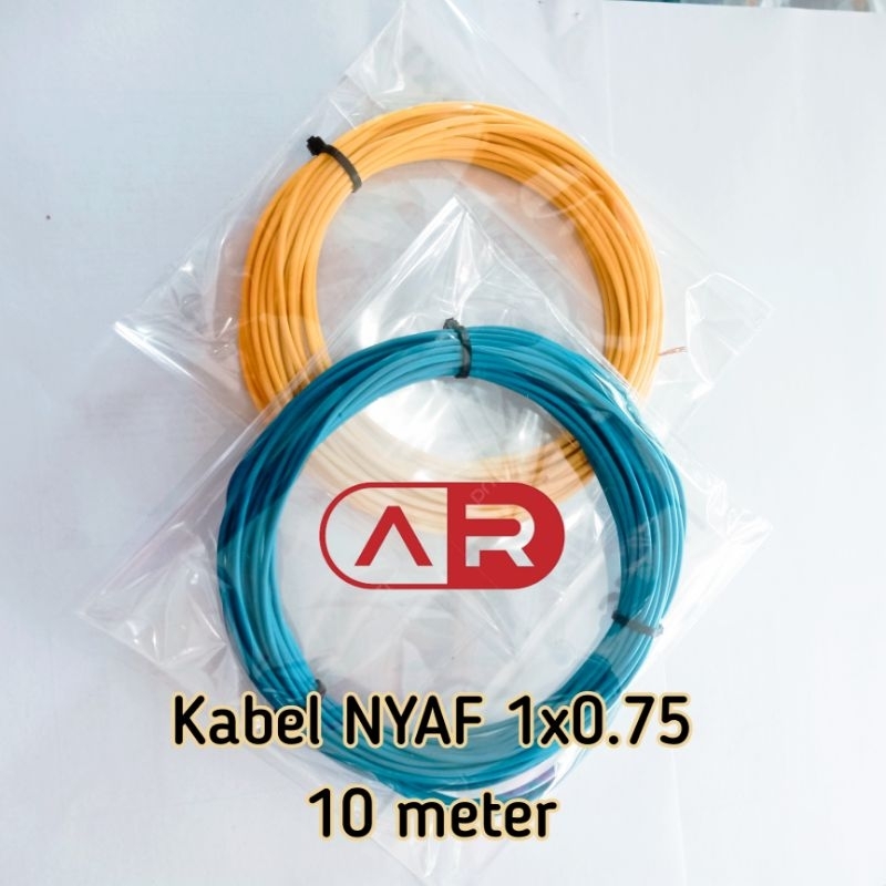10 meter kabel nyaf ukuran 1x0.75 kabel serabut tunggal