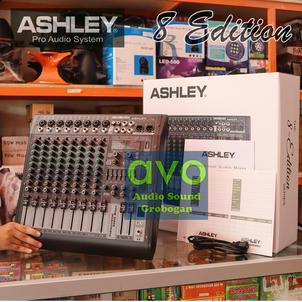 Mixer Ashley Edition 8 Mikser Audio 8 Chanel Original Suport Bluetooth Usb 4 Tone EQ Kontrol