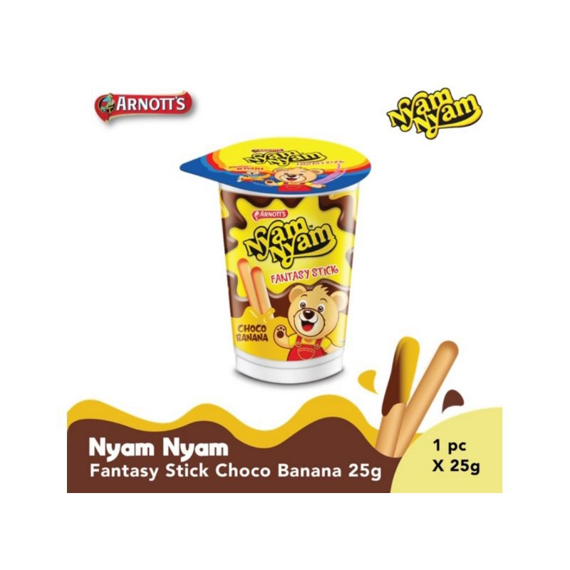 

[ 3 Pcs ] Nyam Nyam Fantasy Stick Choco Banana 25gr / NyamNyam