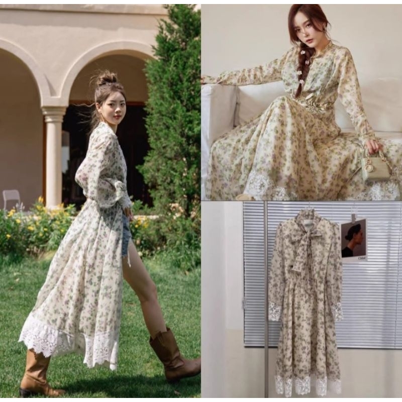 Premium Dress / Gamis floral purple gu*ci